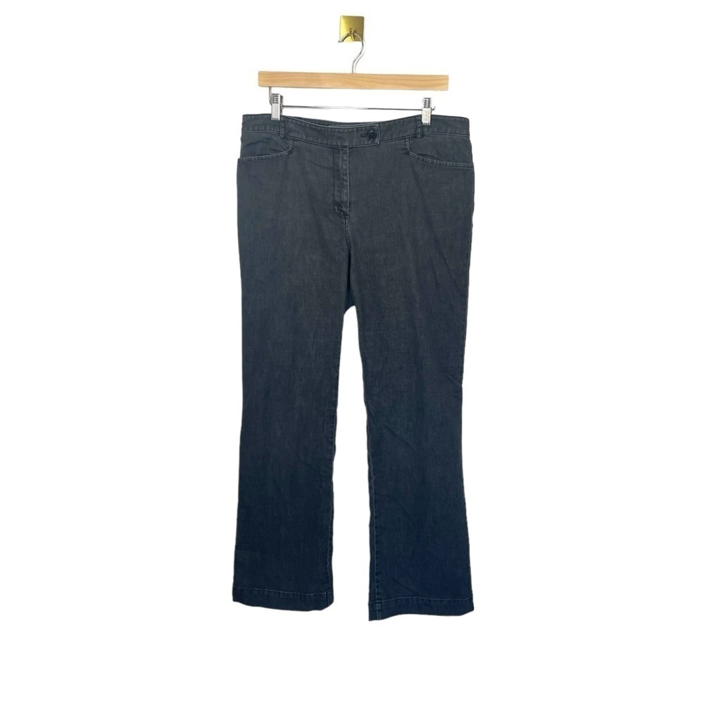Talbots Signature Womens 12 Faded Black Bootcut Jeans High Rise Stretch Denim